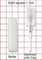 Bottles & Atomizers: mini opaque plastic